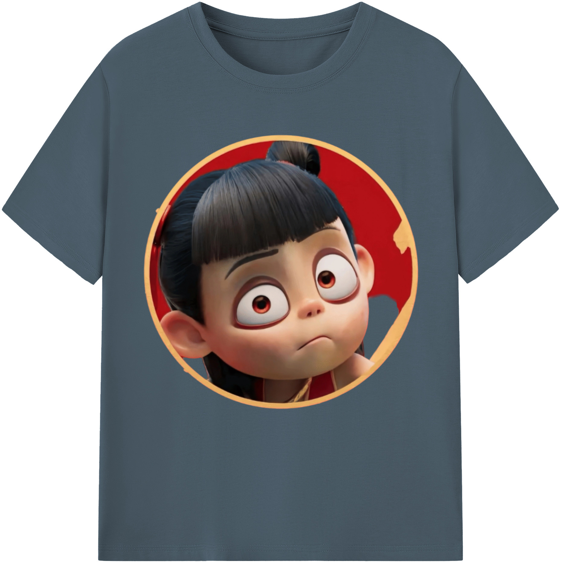 （画像用） Ne Zha 2 ナタ 魔童の大暴れ 綿100％半袖Tシャツ（フロントプリント）